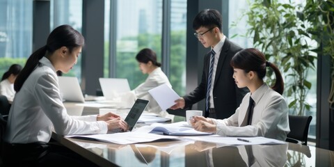 business people working together