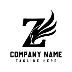 Letter Z Wings Logo Design Vector.