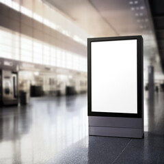 Billboard advertising mockup, airport background