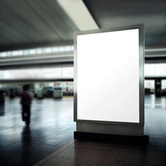 Billboard advertising mockup, airport background