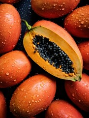 fruits on a black background