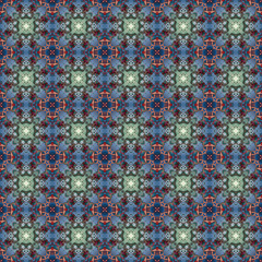 Seamless abstract square pattern. Modern texture - digital art. Fabric abstract kaleidoscope