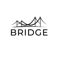 Black and white bridge logo.Vector illustration