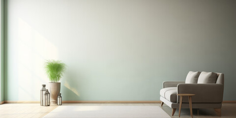 Interior mockup photo. Canvas mockup. Blank wall mockup. Empty wall mockup. Generative AI