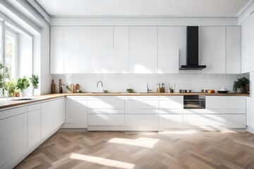 Obraz na płótnie Canvas modern kitchen interior with kitchen