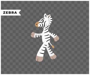 Zebra cartoon character, animals and african savannah, graphic design. Nature, wildlife, safari, zoo, wilderness and fauna, vector design and illustration