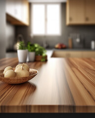 Modern kitchen top for product placement created with Generative AI technology