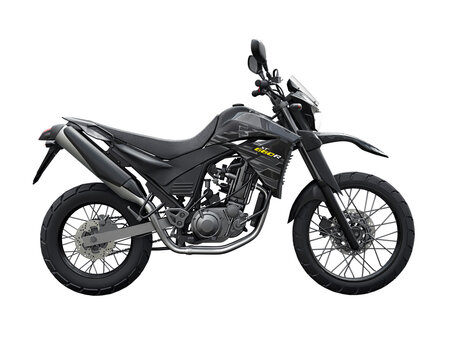 Japan, Tokyo. July 28, 2023. Yamaha XT660R enduro motorcycle dual purpose on a white background. 3d rendering.