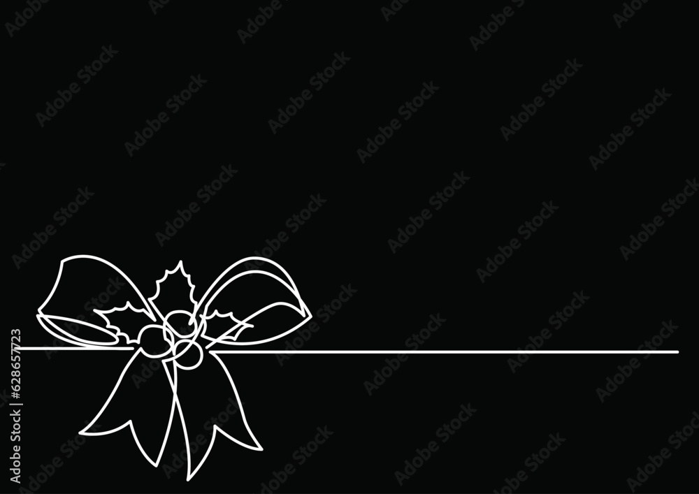Poster continuous line drawing vector illustration with fully editable stroke of isolated object as concept
