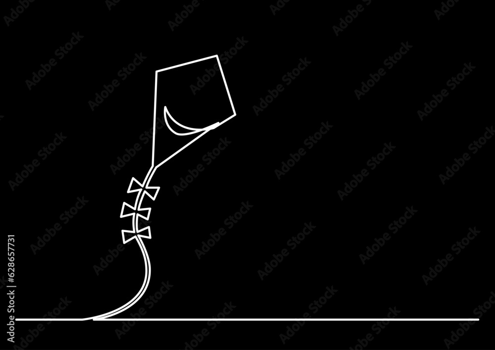 Poster continuous line drawing vector illustration with fully editable stroke of isolated object as concept
