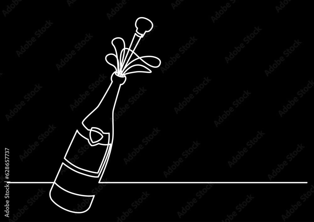 Poster continuous line drawing vector illustration with fully editable stroke of isolated object as concept