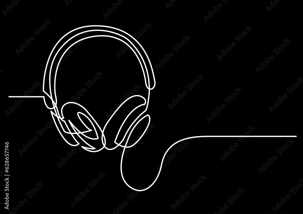 Poster continuous line drawing vector illustration with fully editable stroke of isolated object as concept