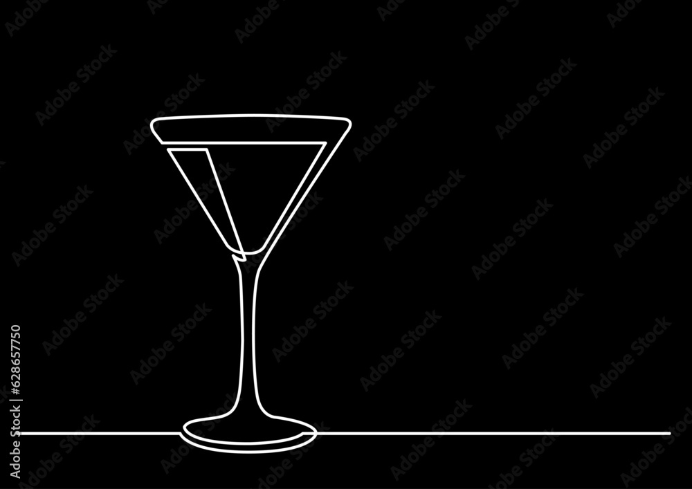 Poster continuous line drawing vector illustration with fully editable stroke of isolated object as concept