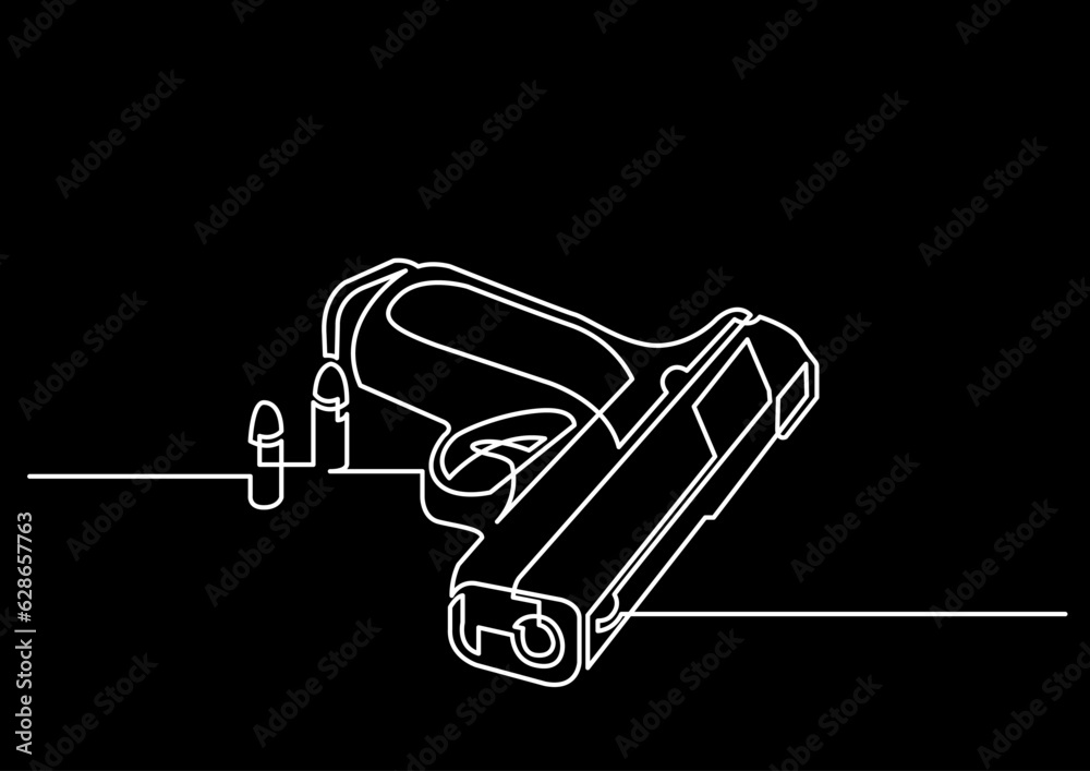 Poster continuous line drawing vector illustration with fully editable stroke of isolated object as concept