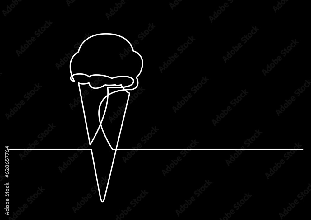 Poster continuous line drawing vector illustration with fully editable stroke of isolated object as concept