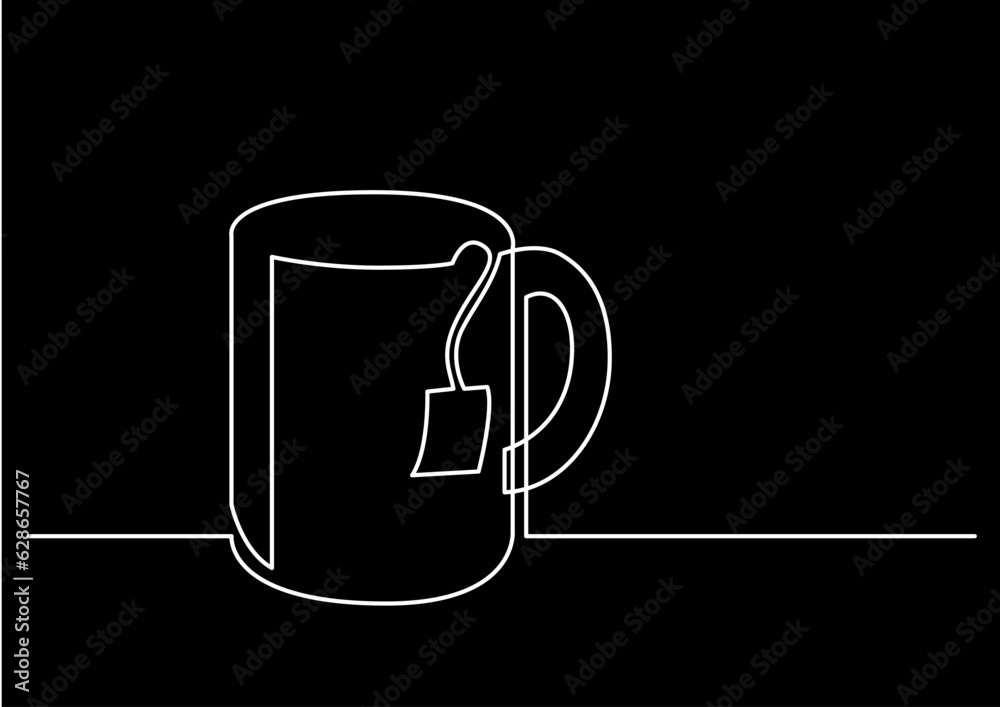 Poster continuous line drawing vector illustration with fully editable stroke of isolated object as concept