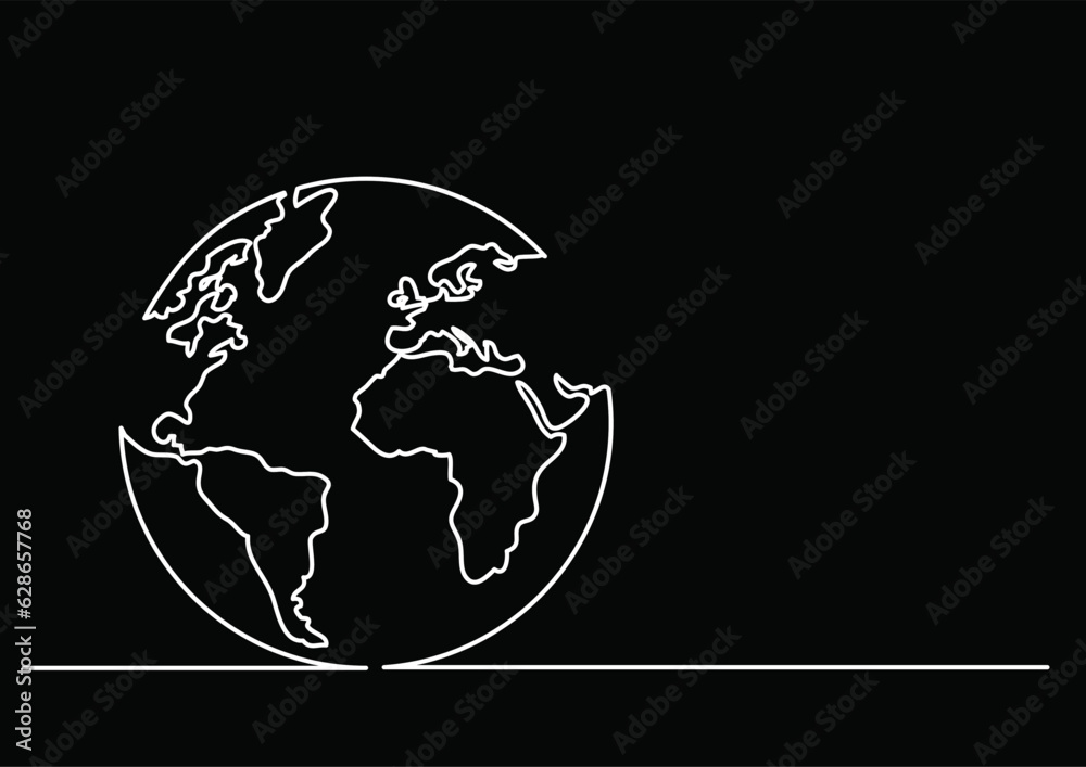 Poster continuous line drawing vector illustration with fully editable stroke of isolated object as concept
