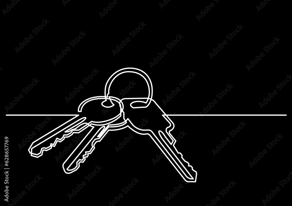 Poster continuous line drawing vector illustration with fully editable stroke of isolated object as concept