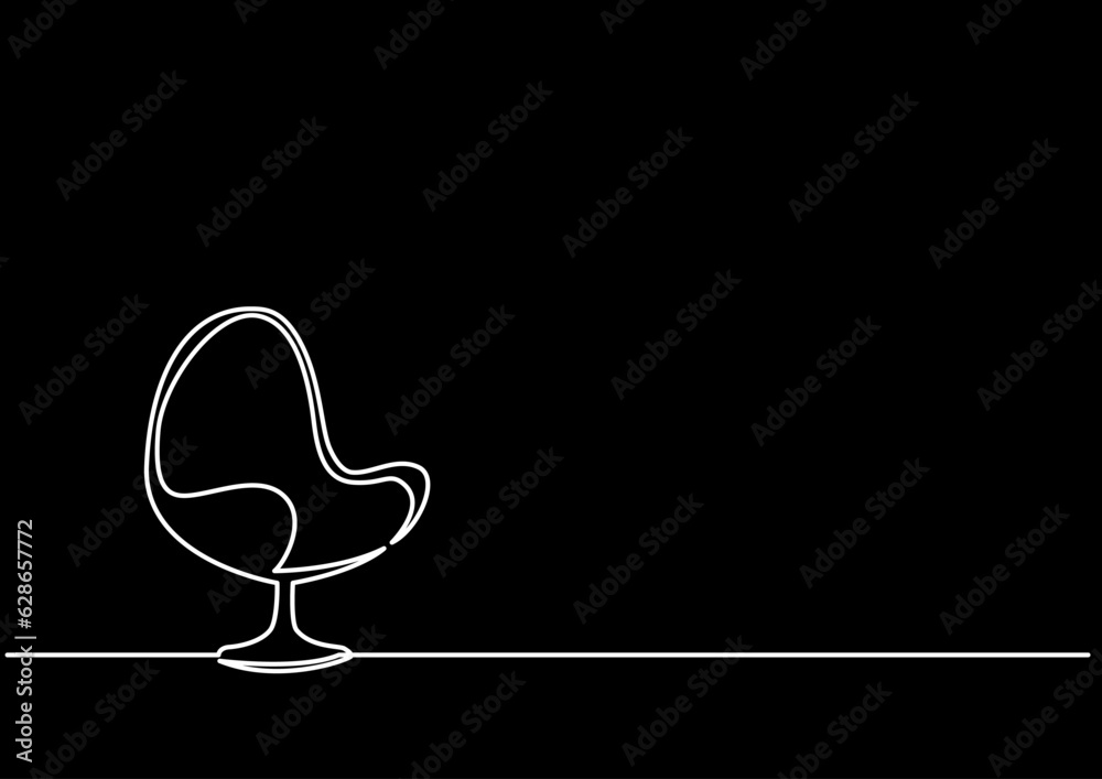 Poster continuous line drawing vector illustration with fully editable stroke of isolated object as concept