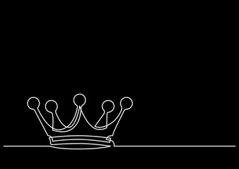 continuous line drawing vector illustration with FULLY EDITABLE STROKE of isolated object as concept business logo on black background