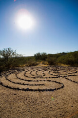 rock design on dry field