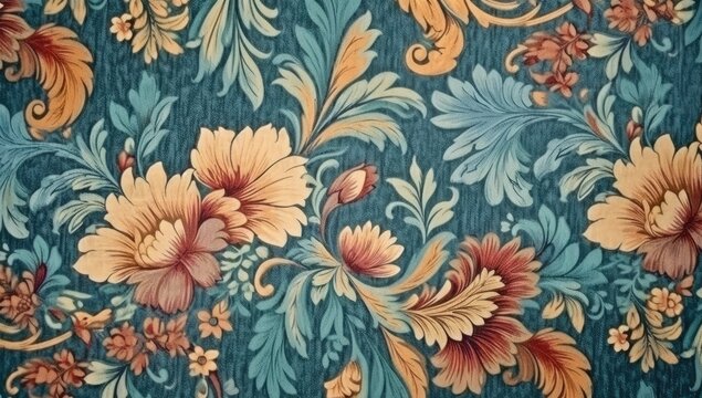 floral pattern background in fabric use style © OKAN