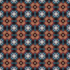 Seamless abstract square pattern. Modern texture - digital art. Fabric abstract kaleidoscope
