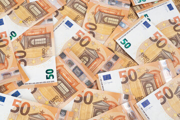 Euro banknotes money (EUR), currency of European Union.