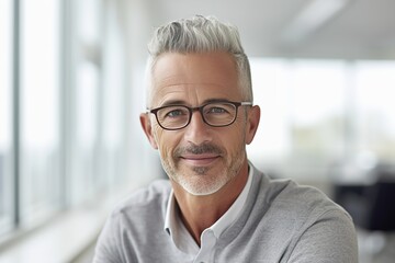 business businessman office mature middle aged meeting man portrait corporate manager smiling happiness professional executive worker businessperson generative ai