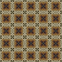 Seamless abstract square pattern. Modern texture - digital art. Fabric abstract kaleidoscope