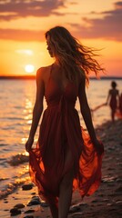 woman in the sunset