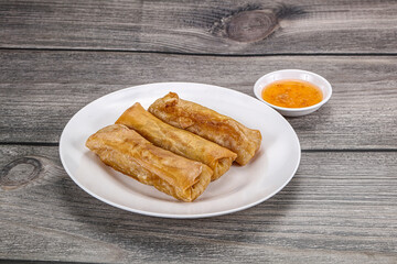 Traditional crispy fried stuffed springroll