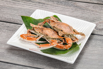 Yummy boiled crab in the plate