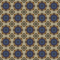 Seamless abstract square pattern. Modern texture - digital art. Fabric abstract kaleidoscope