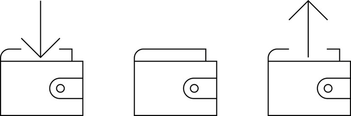 Simple Set of Wallet Related Vector Line Icons collection. Vector ilustration