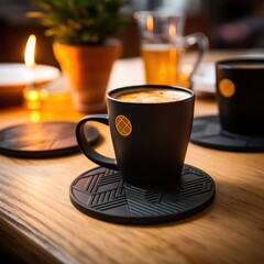 Fototapeta premium cup of coffee on table