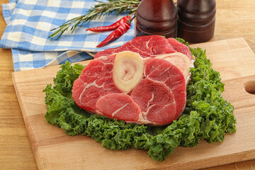 Raw ossobuco beef meat for cooking
