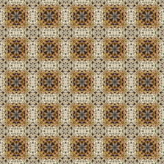 Seamless abstract square pattern. Modern texture - digital art. Fabric abstract kaleidoscope