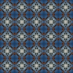 Seamless abstract square pattern. Modern texture - digital art. Fabric abstract kaleidoscope