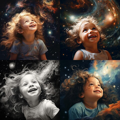 collage of a girl with a magic wand