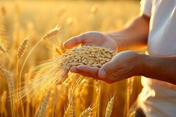 Grain harvesting. Generated ai.