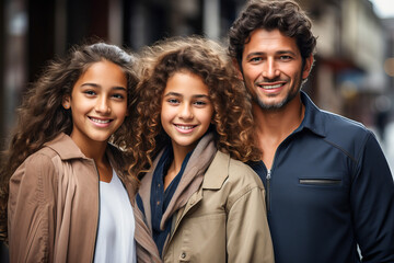 Fototapeta premium Smiling Colombian family. A happy family