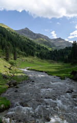 Fototapeta na wymiar river in the Austrian Alps close to Sellrain