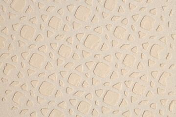 Abstract beige and white color acrylic relief stucco wall painting. Canvas modeling clay texture...