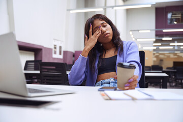 Photo of pretty woman with closed eyes indoors