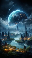 Obraz premium night sky and moon