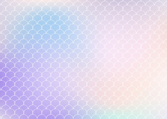 Holographic mermaid background with gradient scales.