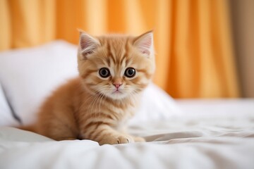 A small red-haired British kitten.