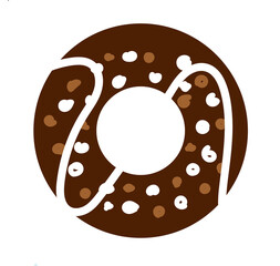donat with chocolate cream illustration vector