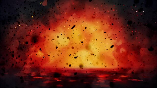Orange Halloween Volcanic Embers Ashes Grunge Hell Background Loop